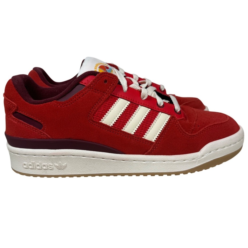 NWOT Adidas Originals Forum Low CL Red/Off White/Gum Men's Shoes IE7176, Size 8 - Picture 6 of 11